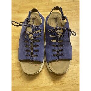 BIONICA Blue size 8 Lace Up Sport Sandals Comfort Padded Arch Support Leather